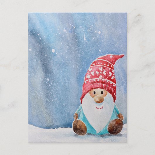 Schattigee Gnome kerst Briefkaart | grillige vakan (Voorkant)
