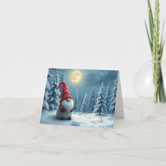 Schattigee gnome kerst Kaart (Voorkant)