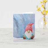 Schattigee Gnome kerst Kaart | grillige vakantie (Gele Bloem)