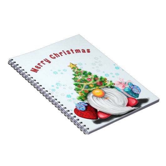 Schattigee Gnome kerst Notitieboek (Rechterzijde)