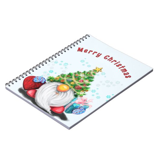 Schattigee Gnome kerst Notitieboek (Linkerzijde)