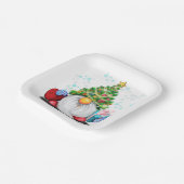 Schattigee Gnome Kerst Papier Borden Papieren Bordje (Gebogen)