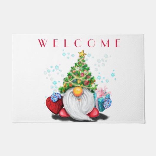 Schattigee Gnome kerstdeurmat Deurmat (Voorkant)