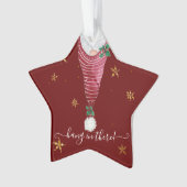 Schattigee Gnome Kersthand In There Gouden Ster Ho Ornament (voorkant)