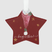 Schattigee Gnome Kersthand In There Gouden Ster Ho Ornament (voorkant)