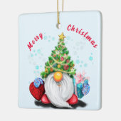 Schattigee Gnome kerstversiering Keramisch Ornament (Links)