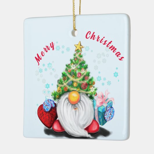 Schattigee Gnome kerstversiering Keramisch Ornament (Links)