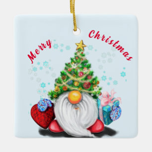 Schattigee Gnome kerstversiering Keramisch Ornament