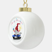Schattigee Gnome kerstversiering Keramische Bal Ornament (Rechts)