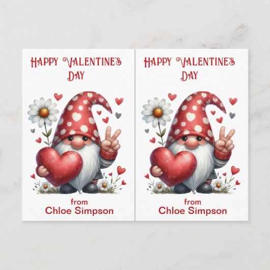 Schattigee Gnome Kind Valentijn Party Classroom Ka Briefkaart (Voorkant)