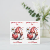 Schattigee Gnome Kind Valentijn Party Classroom Ka Briefkaart (Staand voorkant)