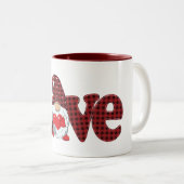 Schattigee Gnome/Love Valentijnsdag Tweekleurige Koffiemok (Voorkant rechts)