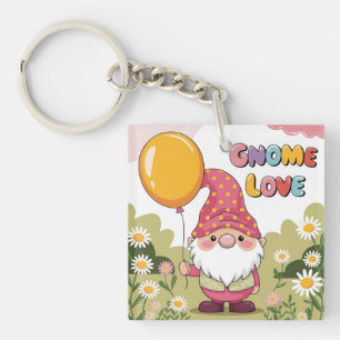 Schattigee Gnome met Ballon - Gnome Love Design Sleutelhanger
