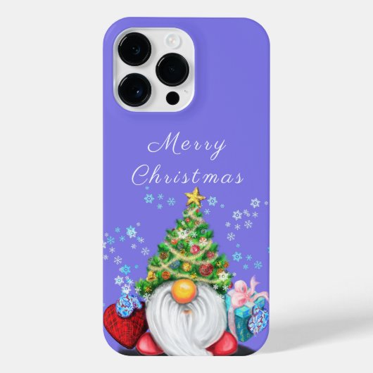 Schattigee Gnome met Gift Christmas iPhone Case Hoesje (Achterkant)