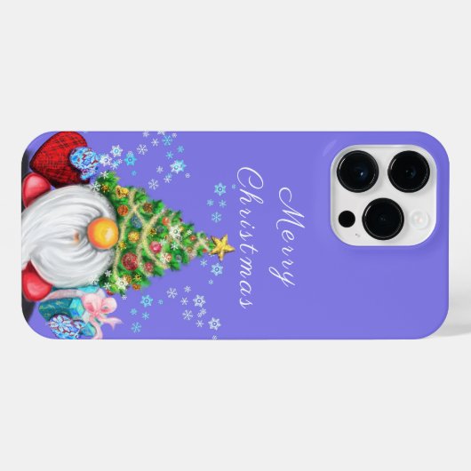 Schattigee Gnome met Gift Christmas iPhone Case Hoesje (Achterkant horizontaal)