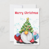 Schattigee Gnome met Gift Christmas Kaart (Voorkant)
