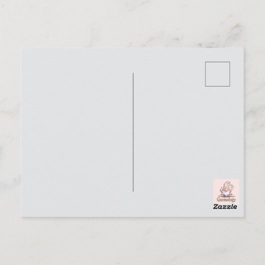 Schattigee Gnome met Hart: Valentijnsdag Design Briefkaart (Achterkant)