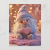 Schattigee Gnome met Hart: Valentijnsdag Design Briefkaart (Voorkant)
