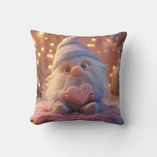 Schattigee Gnome met Hart: Valentijnsdag Design Kussen