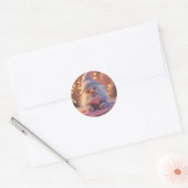 Schattigee Gnome met Hart: Valentijnsdag Design Ronde Sticker (Envelop)