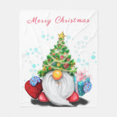 Schattigee Gnome met Kerstboom Pet Fleece Deken (Voorkant)
