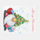 Schattigee Gnome met Kerstboom Pet Fleece Deken (Voorkant (Horizontaal))