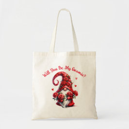 Schattigee Gnome met Red Hearts Rozen Ballonnen Tote Bag