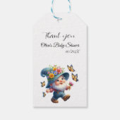 Schattigee Gnome met Vlinder Baby shower Gift Labe Cadeaulabel (Achterkant)