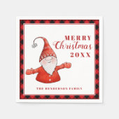 Schattigee Gnome Modern Gepersonaliseerd Vrolijk K Servet (Voorkant)