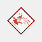 Schattigee Gnome Modern Gepersonaliseerd Vrolijk K Servet (Hoek)