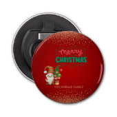 Schattigee Gnome Pine Tree Confetti Red Merry Chri Button Flesopener (Voorkant)