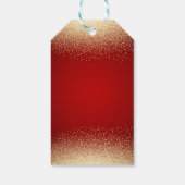 Schattigee Gnome Pine Tree Confetti Red Merry Chri Cadeaulabel (Achterkant)