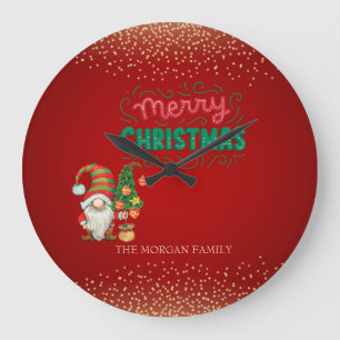 Schattigee Gnome Pine Tree Confetti Red Merry Chri Grote Klok