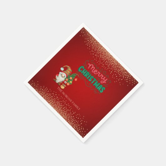 Schattigee Gnome Pine Tree Confetti Red Merry Chri Servet (Hoek)