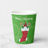 Schattigee Gnome Rode Pet Candy Canes Kerstkous Papieren Bekers (Achterkant)