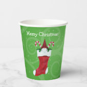 Schattigee Gnome Rode Pet Candy Canes Kerstkous Papieren Bekers (Voorkant)