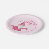 Schattigee Gnome Roze Custom Merry Christmas Papieren Bordje (Gekanteld)