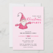 Schattigee Gnome Roze Kerstfeest Kaart (Voorkant)