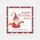 Schattigee Gnome rustieke gepersonaliseerde vrolij Servet (Voorkant)