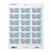 Schattigee Gnome Snowy Blue en Pink Merry Christma Etiket (Full Sheet)