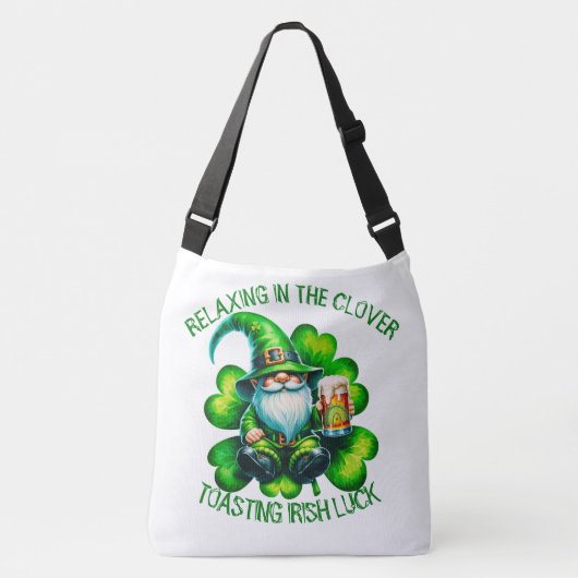 Schattigee Gnome St Patrick's Day met bier | Crossbody Tas (Voorkant)
