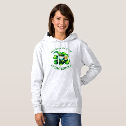 Schattigee Gnome St Patrick's Day met bier | Hoodie (Voorkant volledig)