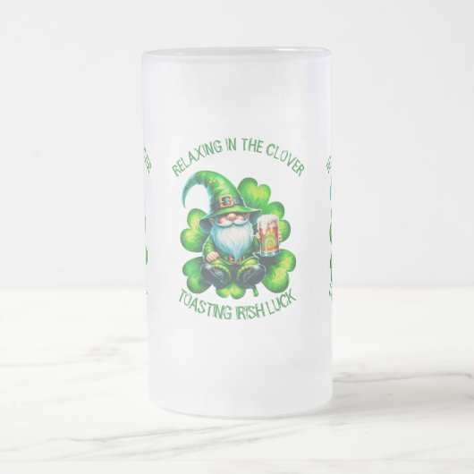 Schattigee Gnome St Patrick's Day met bier | Matglas Bierpul (Center)