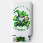 Schattigee Gnome St Patrick's Day met bier | Seltzer Blikjeskoeler (Achterkant)