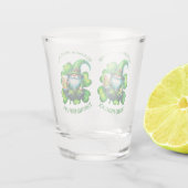 Schattigee Gnome St Patrick's Day met bier | Shot Glas (Achterkant)