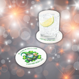 Schattigee Gnome St Patrick's Day met bier | Zandsteen Onderzetter