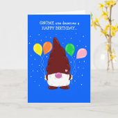 Schattigee Gnome  Verjaardag Kaart (Gele Bloem)