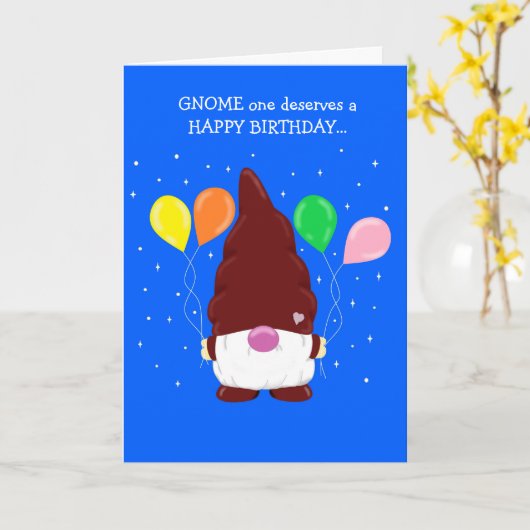 Schattigee Gnome Verjaardag Kaart (Gele Bloem)
