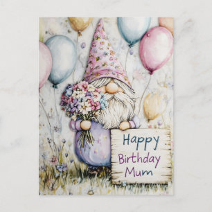 Schattigee Gnome Verjaardag Ontwerp voor Mum Feestdagenkaart