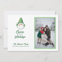 Schattigee Gnome voor de Feestdagen Familie Foto V Feestdagenkaart